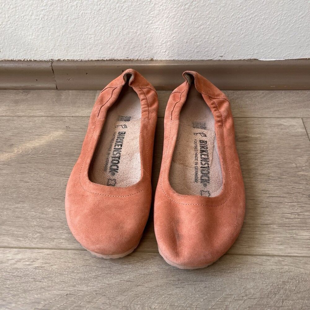 Birkenstock Pink Suede Ballet Flats Women’s Slip-On Round Toe EU 33